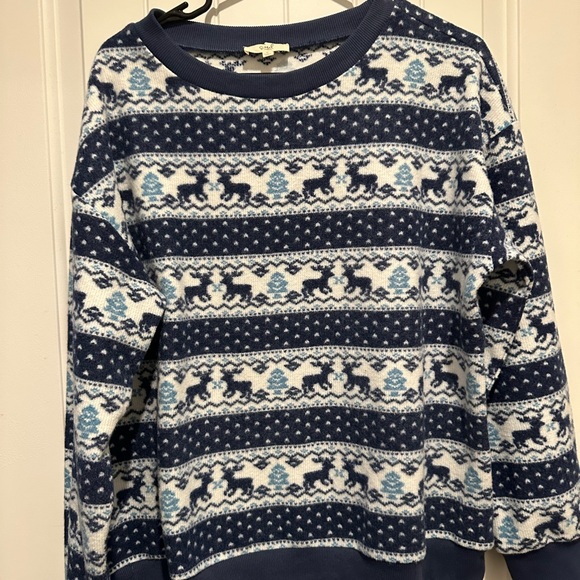 easel Sweaters - Easel Navy and White Knit Sweater